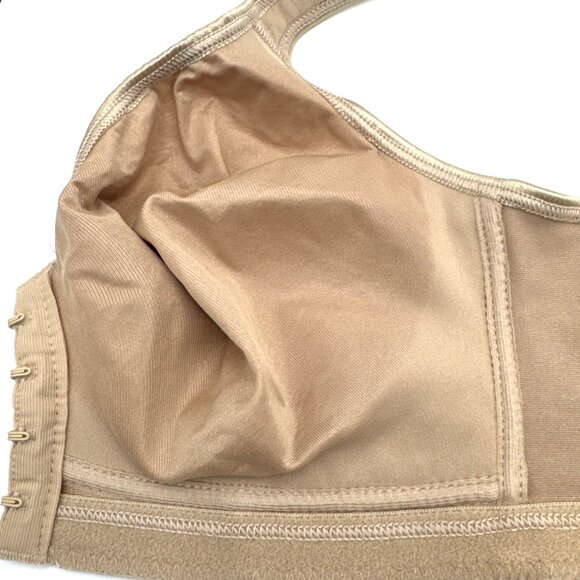 Playtex 18hr Wirefree Bra 38B Nude PowerSupport Front Close Smoothing E525 - Picture 9 of 15